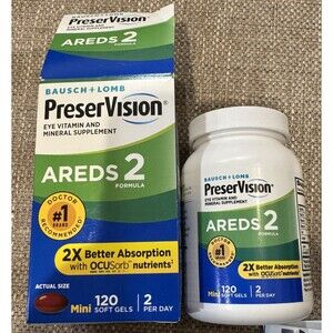 Bausch & Lomb PreserVision Eye Vitamin Areds2 Formula 120 Mini Count 6/27